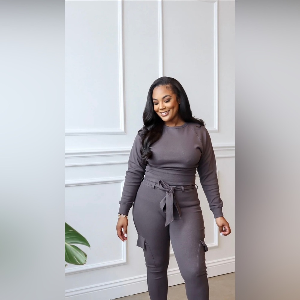 Smoky Purple Fancy Homebody Stay Ready 2 Piece Set — Large NWT